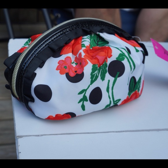 Betsey Johnson Polka Party Cosmetic Make-Up Bag - Picture 7 of 10